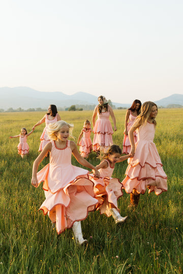 The Girls Millie Dress in Pink Bloom