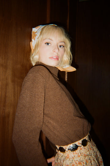 The Audrey Turtleneck Sweater in Mocha - PREORDER