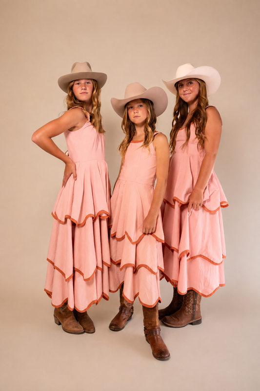 The Girls Millie Dress in Pink Bloom - PRE-ORDER