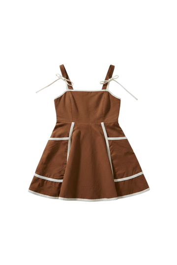 The Jane Dress in Saddle Brown and Natural