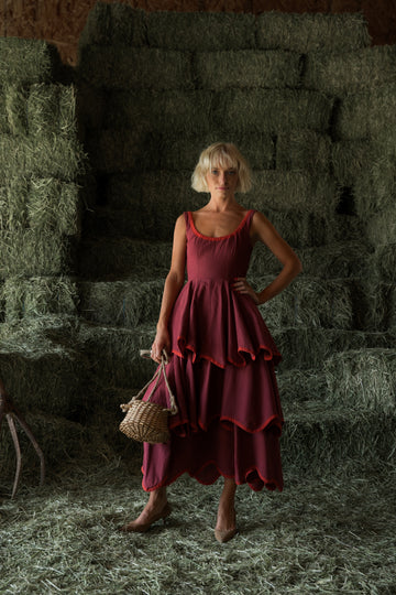 Millie Dress in Maple Red - PREORDER 🍀
