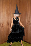 The Millie Dress in Black Silk Velvet - PRESALE