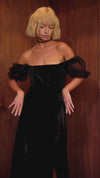 The Lola Dress in Black Silk Velvet - PREORDER